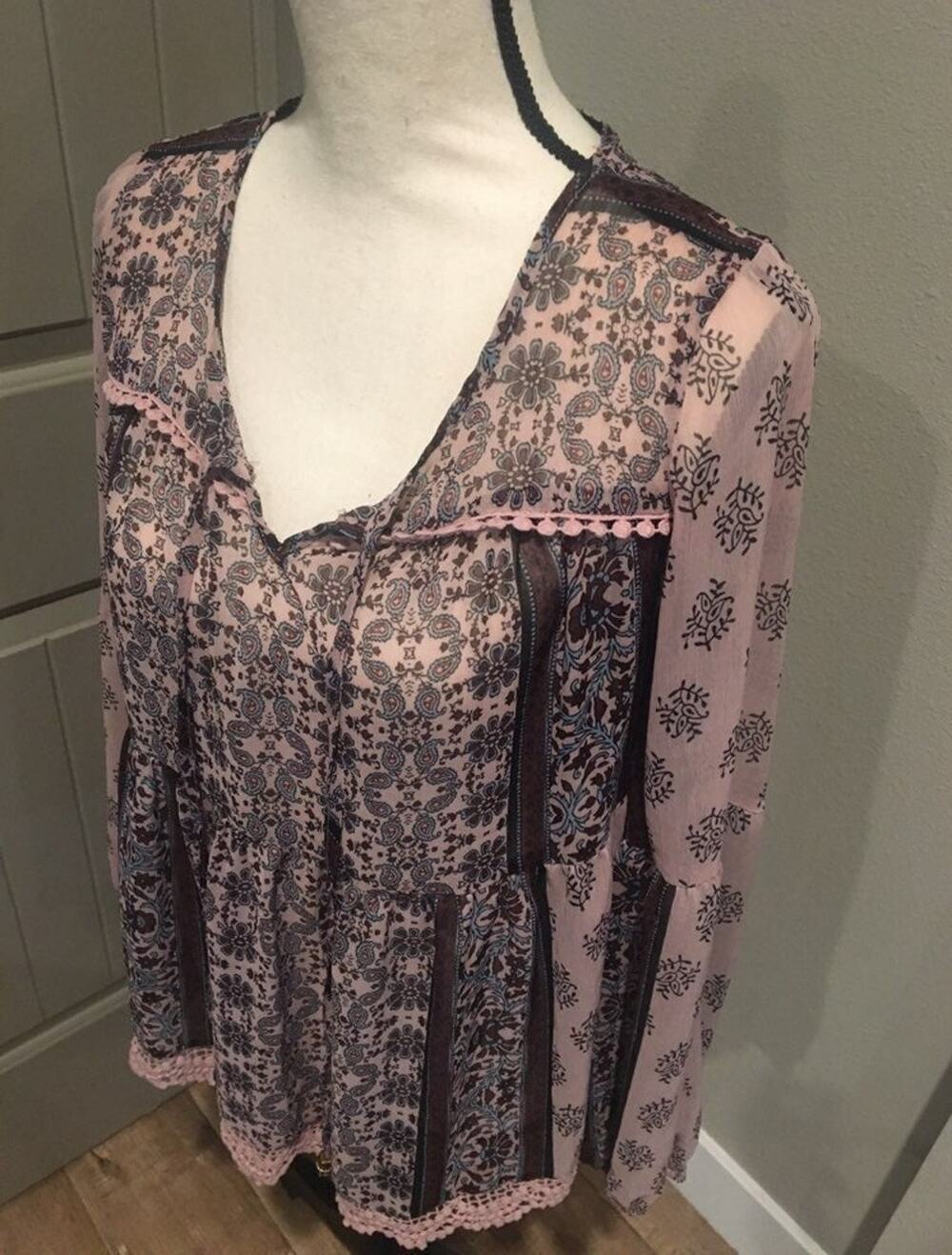 KNOX ROSE Mixprint Blouse S